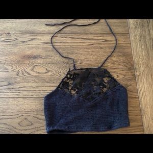 Black free people cropped halter